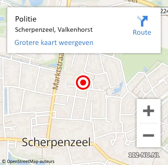 Locatie op kaart van de 112 melding: Politie Scherpenzeel, Valkenhorst op 18 januari 2022 10:50