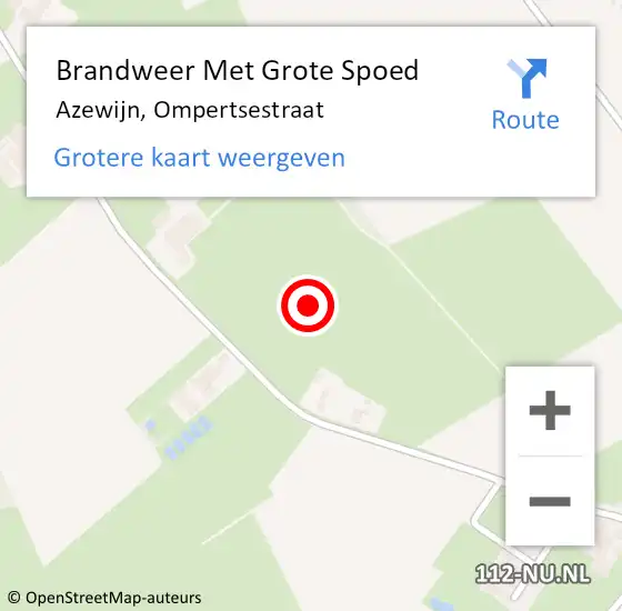 Locatie op kaart van de 112 melding: Brandweer Met Grote Spoed Naar Azewijn, Ompertsestraat op 18 januari 2022 10:54