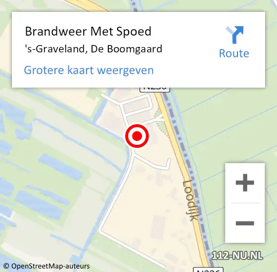 Locatie op kaart van de 112 melding: Brandweer Met Spoed Naar 's-Graveland, De Boomgaard op 18 januari 2022 11:36