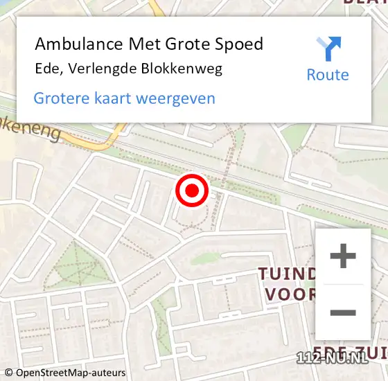 Locatie op kaart van de 112 melding: Ambulance Met Grote Spoed Naar Ede, Verlengde Blokkenweg op 18 januari 2022 12:21