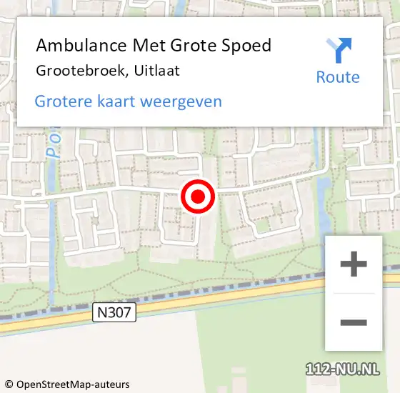 Locatie op kaart van de 112 melding: Ambulance Met Grote Spoed Naar Grootebroek, Uitlaat op 18 januari 2022 12:41