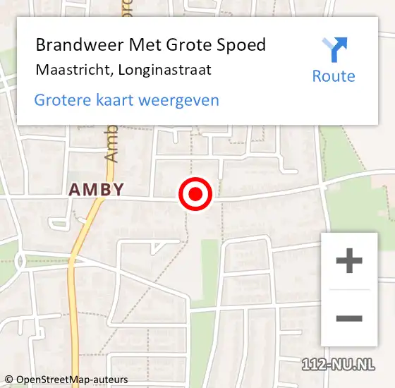 Locatie op kaart van de 112 melding: Brandweer Met Grote Spoed Naar Maastricht, Longinastraat op 18 januari 2022 12:43