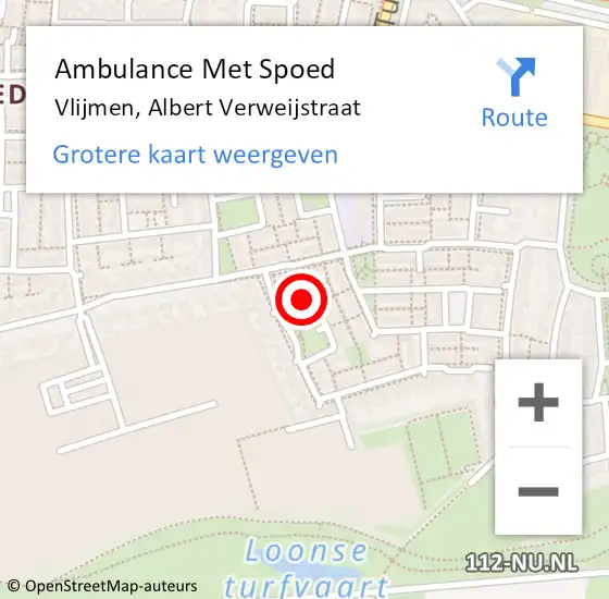 Locatie op kaart van de 112 melding: Ambulance Met Spoed Naar Vlijmen, Albert Verweijstraat op 5 juli 2014 16:10