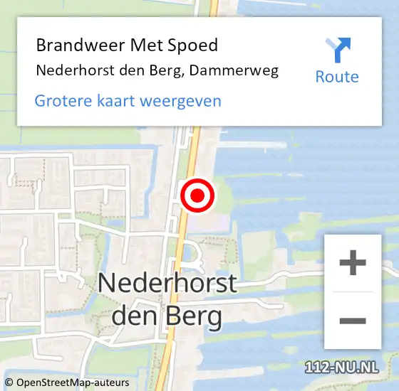 Locatie op kaart van de 112 melding: Brandweer Met Spoed Naar Nederhorst den Berg, Dammerweg op 18 januari 2022 13:08