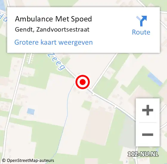 Locatie op kaart van de 112 melding: Ambulance Met Spoed Naar Gendt, Zandvoortsestraat op 18 januari 2022 13:28