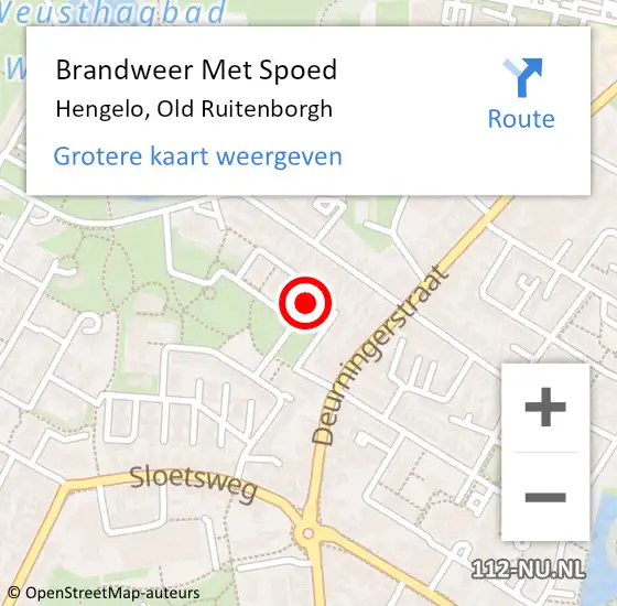 Locatie op kaart van de 112 melding: Brandweer Met Spoed Naar Hengelo, Old Ruitenborgh op 18 januari 2022 14:32