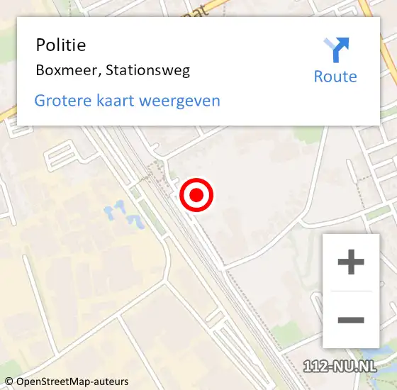 Locatie op kaart van de 112 melding: Politie Boxmeer, Stationsweg op 18 januari 2022 15:32