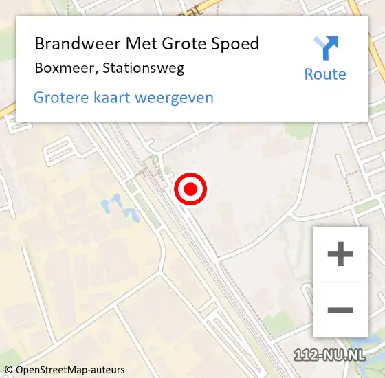 Locatie op kaart van de 112 melding: Brandweer Met Grote Spoed Naar Boxmeer, Stationsweg op 18 januari 2022 15:33