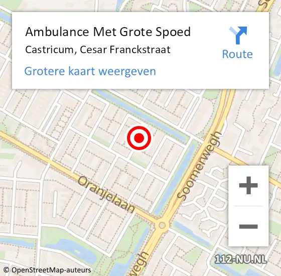 Locatie op kaart van de 112 melding: Ambulance Met Grote Spoed Naar Castricum, Cesar Franckstraat op 18 januari 2022 15:40