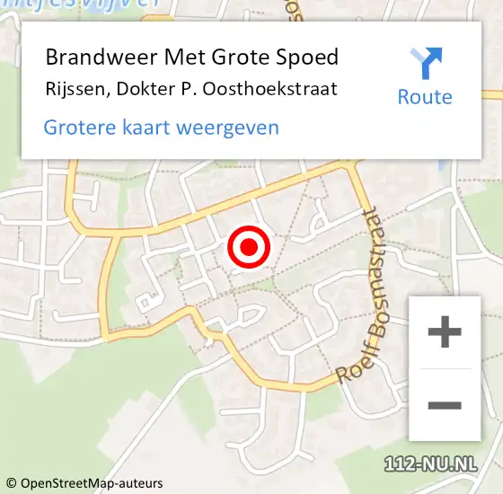 Locatie op kaart van de 112 melding: Brandweer Met Grote Spoed Naar Rijssen, Dokter P. Oosthoekstraat op 18 januari 2022 15:47