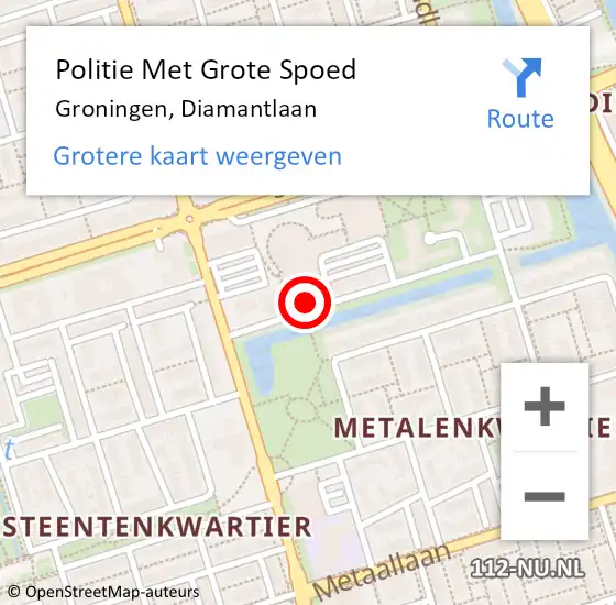 Locatie op kaart van de 112 melding: Politie Met Grote Spoed Naar Groningen, Diamantlaan op 18 januari 2022 16:32