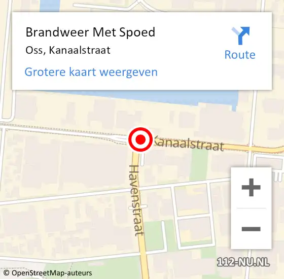 Locatie op kaart van de 112 melding: Brandweer Met Spoed Naar Oss, Kanaalstraat op 18 januari 2022 16:32