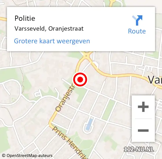 Locatie op kaart van de 112 melding: Politie Varsseveld, Oranjestraat op 18 januari 2022 17:41