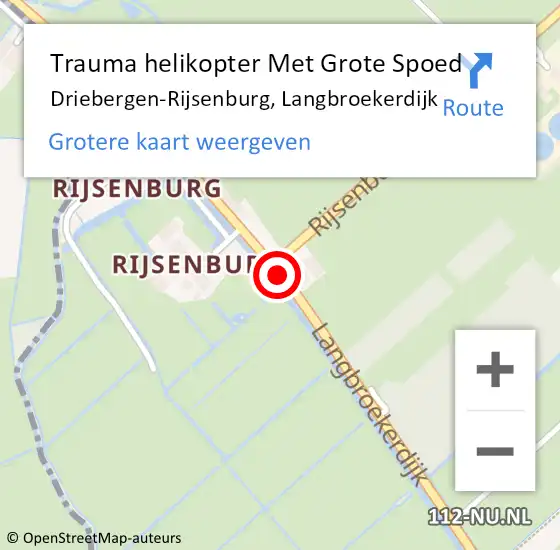 Locatie op kaart van de 112 melding: Trauma helikopter Met Grote Spoed Naar Driebergen-Rijsenburg, Langbroekerdijk op 18 januari 2022 17:54