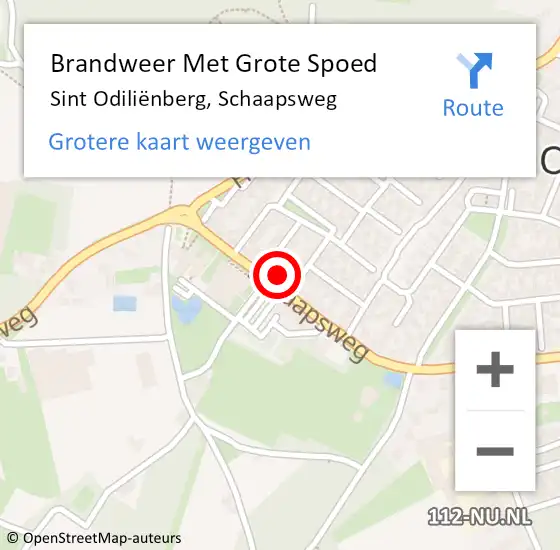 Locatie op kaart van de 112 melding: Brandweer Met Grote Spoed Naar Sint Odiliënberg, Schaapsweg op 18 januari 2022 18:09