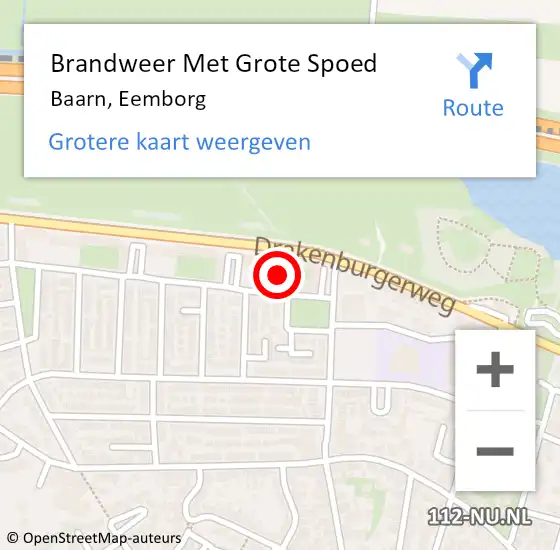 Locatie op kaart van de 112 melding: Brandweer Met Grote Spoed Naar Baarn, Eemborg op 18 januari 2022 19:24