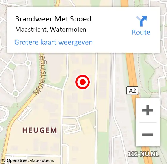 Locatie op kaart van de 112 melding: Brandweer Met Spoed Naar Maastricht, Watermolen op 18 januari 2022 19:52