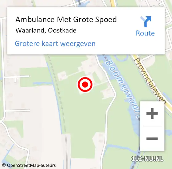 Locatie op kaart van de 112 melding: Ambulance Met Grote Spoed Naar Waarland, Oostkade op 18 januari 2022 22:23