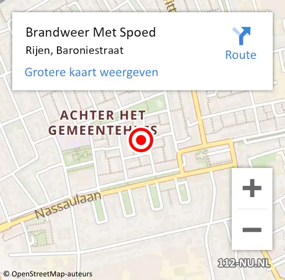 Locatie op kaart van de 112 melding: Brandweer Met Spoed Naar Rijen, Baroniestraat op 18 januari 2022 23:44