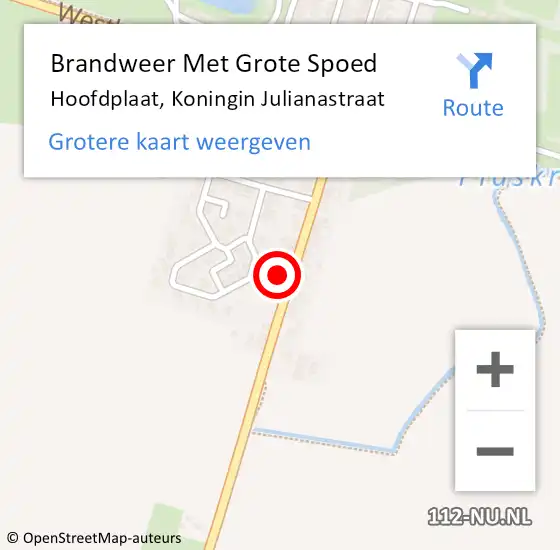 Locatie op kaart van de 112 melding: Brandweer Met Grote Spoed Naar Hoofdplaat, Koningin Julianastraat op 19 januari 2022 00:29