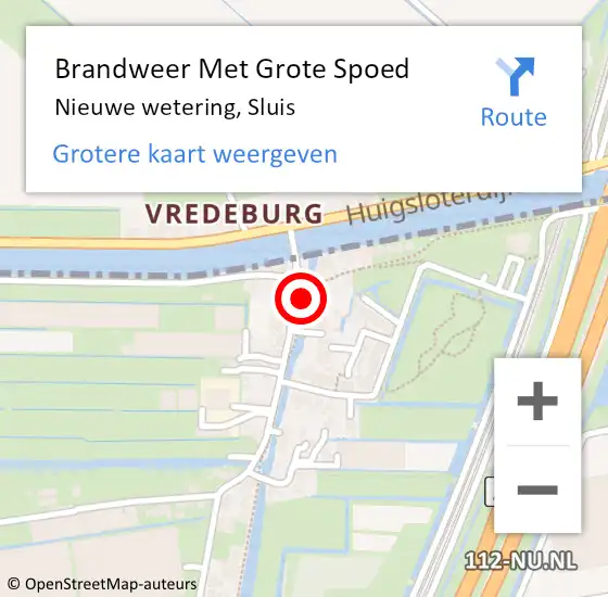 Locatie op kaart van de 112 melding: Brandweer Met Grote Spoed Naar Nieuwe wetering, Sluis op 5 juli 2014 17:10