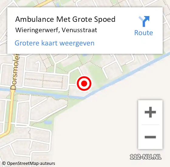 Locatie op kaart van de 112 melding: Ambulance Met Grote Spoed Naar Wieringerwerf, Venusstraat op 19 januari 2022 02:19