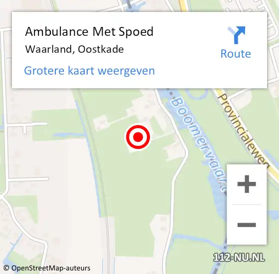 Locatie op kaart van de 112 melding: Ambulance Met Spoed Naar Waarland, Oostkade op 19 januari 2022 05:47