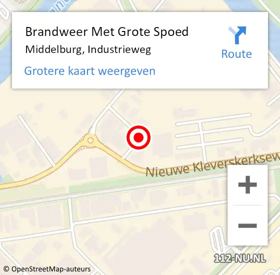 Locatie op kaart van de 112 melding: Brandweer Met Grote Spoed Naar Middelburg, Industrieweg op 19 januari 2022 07:49