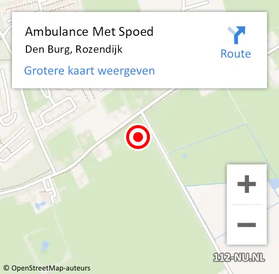 Locatie op kaart van de 112 melding: Ambulance Met Spoed Naar Den Burg, Rozendijk op 19 januari 2022 09:40