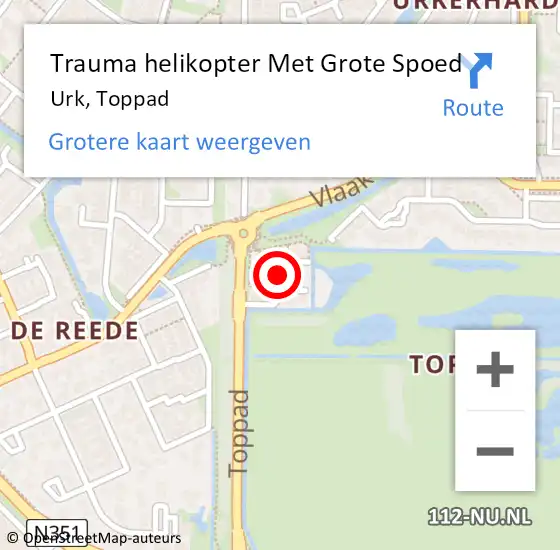 Locatie op kaart van de 112 melding: Trauma helikopter Met Grote Spoed Naar Urk, Toppad op 19 januari 2022 11:48