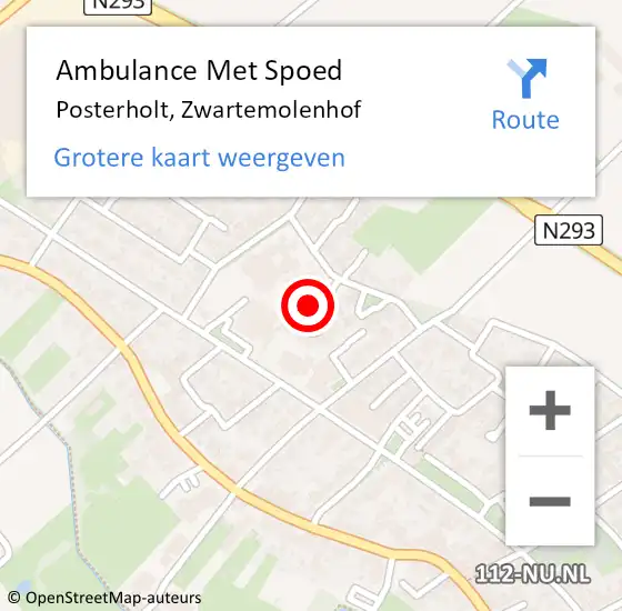 Locatie op kaart van de 112 melding: Ambulance Met Spoed Naar Posterholt, Zwartemolenhof op 19 januari 2022 12:13