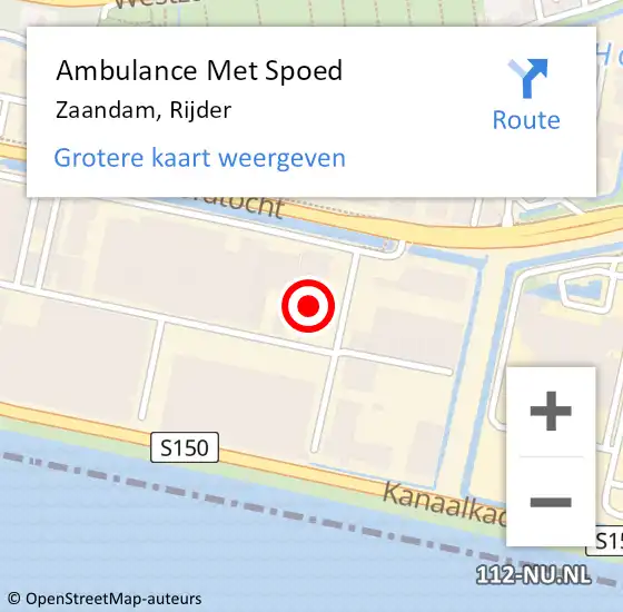 Locatie op kaart van de 112 melding: Ambulance Met Spoed Naar Zaandam, Rijder op 19 januari 2022 12:21