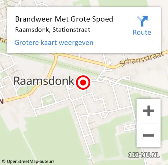 Locatie op kaart van de 112 melding: Brandweer Met Grote Spoed Naar Raamsdonk, Stationstraat op 19 januari 2022 12:37