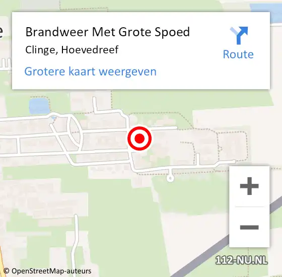 Locatie op kaart van de 112 melding: Brandweer Met Grote Spoed Naar Clinge, Hoevedreef op 19 januari 2022 12:45