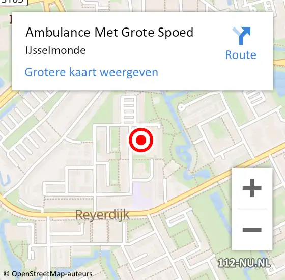 Locatie op kaart van de 112 melding: Ambulance Met Grote Spoed Naar IJsselmonde op 19 januari 2022 13:07