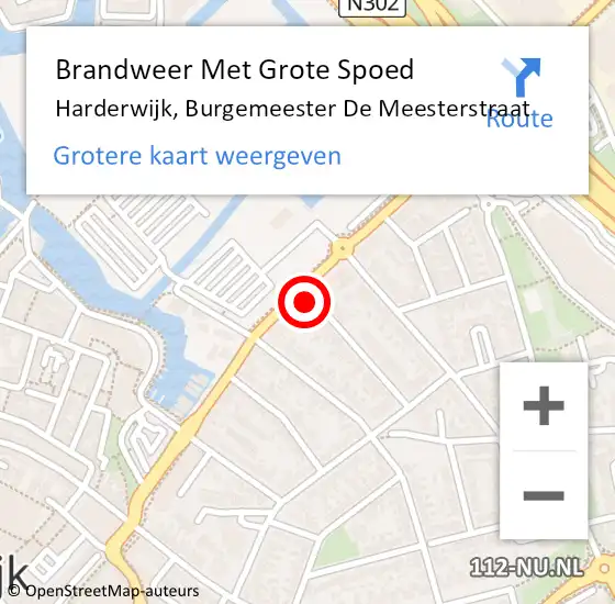 Locatie op kaart van de 112 melding: Brandweer Met Grote Spoed Naar Harderwijk, Burgemeester De Meesterstraat op 19 januari 2022 13:17