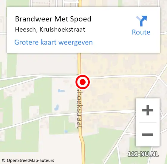 Locatie op kaart van de 112 melding: Brandweer Met Spoed Naar Heesch, Kruishoekstraat op 19 januari 2022 13:59