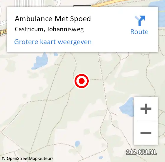 Locatie op kaart van de 112 melding: Ambulance Met Spoed Naar Castricum, Johannisweg op 19 januari 2022 14:33