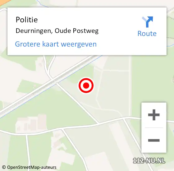 Locatie op kaart van de 112 melding: Politie Deurningen, Oude Postweg op 19 januari 2022 14:58