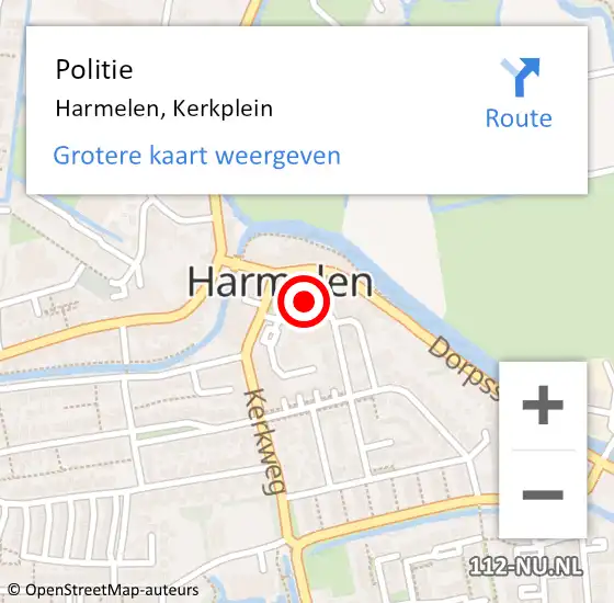 Locatie op kaart van de 112 melding: Politie Harmelen, Kerkplein op 19 januari 2022 15:34