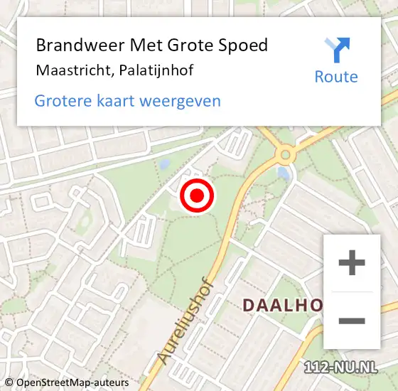 Locatie op kaart van de 112 melding: Brandweer Met Grote Spoed Naar Maastricht, Palatijnhof op 19 januari 2022 16:10