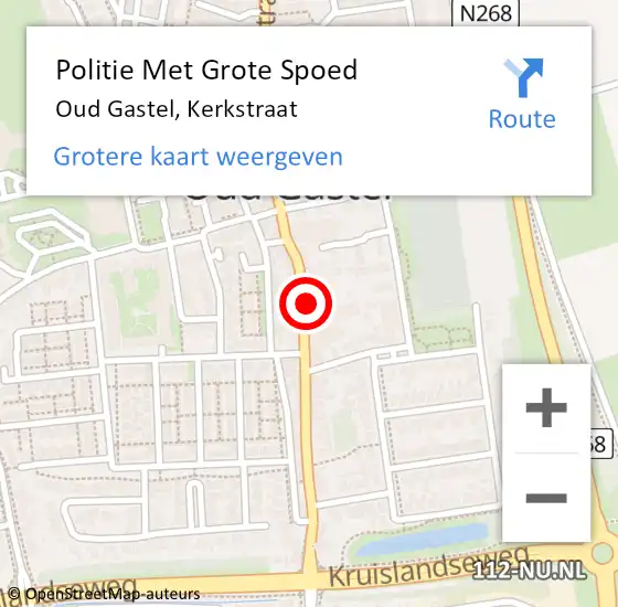 Locatie op kaart van de 112 melding: Politie Met Grote Spoed Naar Oud Gastel, Kerkstraat op 19 januari 2022 17:25