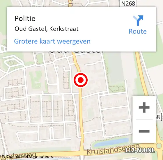 Locatie op kaart van de 112 melding: Politie Oud Gastel, Kerkstraat op 19 januari 2022 17:25