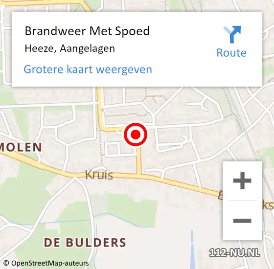 Locatie op kaart van de 112 melding: Brandweer Met Spoed Naar Heeze, Aangelagen op 19 januari 2022 17:48