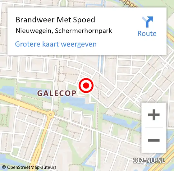 Locatie op kaart van de 112 melding: Brandweer Met Spoed Naar Nieuwegein, Schermerhornpark op 19 januari 2022 19:10