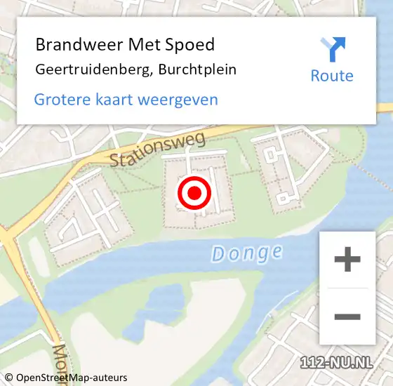 Locatie op kaart van de 112 melding: Brandweer Met Spoed Naar Geertruidenberg, Burchtplein op 19 januari 2022 19:50