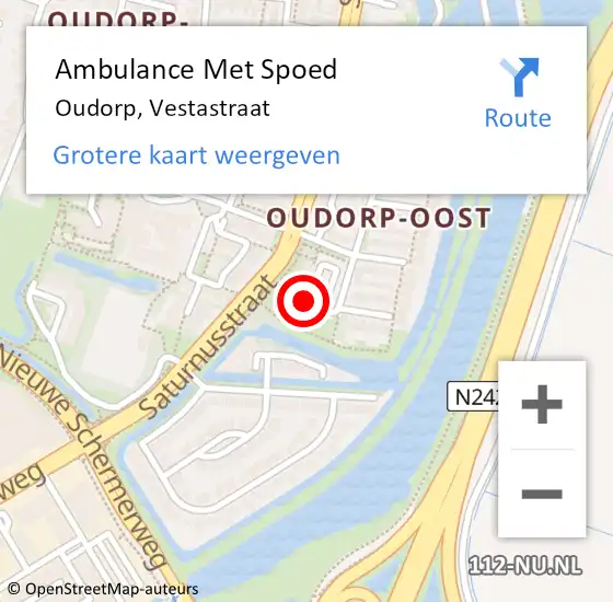 Locatie op kaart van de 112 melding: Ambulance Met Spoed Naar Oudorp, Vestastraat op 19 januari 2022 20:27