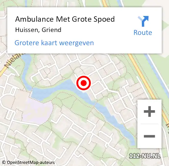 Locatie op kaart van de 112 melding: Ambulance Met Grote Spoed Naar Huissen, Griend op 19 januari 2022 20:50