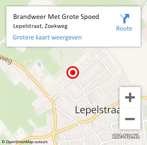 Locatie op kaart van de 112 melding: Brandweer Met Grote Spoed Naar Lepelstraat, Zoekweg op 19 januari 2022 21:02