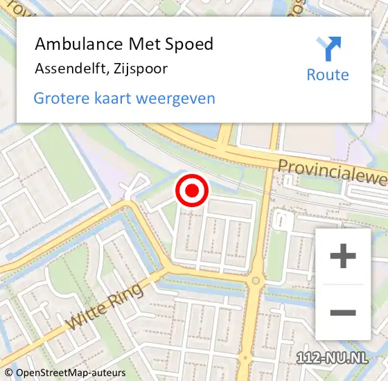 Locatie op kaart van de 112 melding: Ambulance Met Spoed Naar Assendelft, Zijspoor op 19 januari 2022 21:03